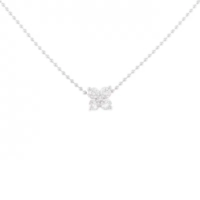 Tasaki K14 White Gold 0.24ct Diamond Necklace In Metallic
