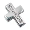 Tasaki K14 White Gold Diamond Cross Pendant In Metallic
