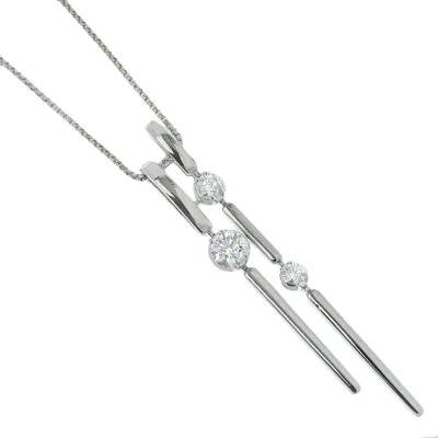 Tasaki K18 White Gold Diamond Necklace In Metallic