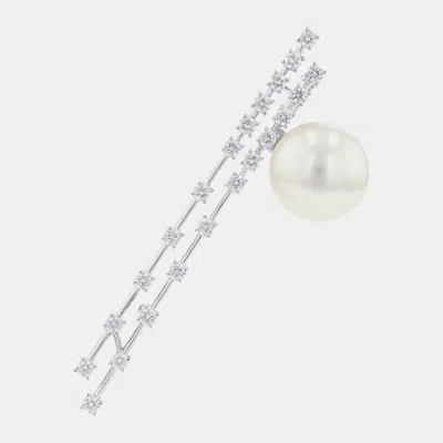 Pre-owned Tasaki Pearl 18k White Gold Brooch