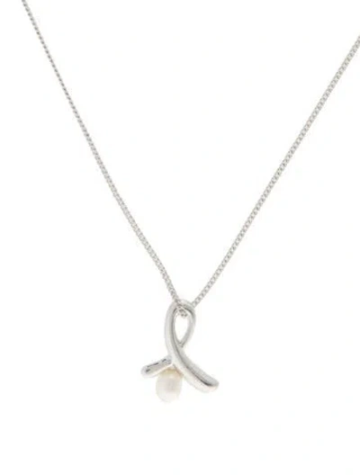 Pre-owned Tasaki Pearl Pendant Necklace, 15.75" In Multicolor
