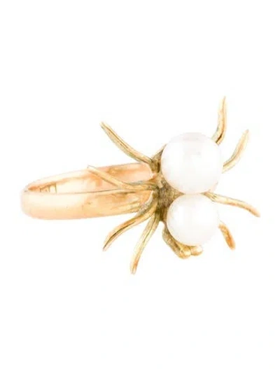 Pre-owned Tasaki Pearl Spider Cocktail Ring In Multicolor