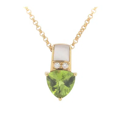 Tasaki Peridot Shell Diamond Necklace K18yg In Gold