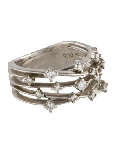 Pre-owned Tasaki Platinum Diamond Band In Transparent