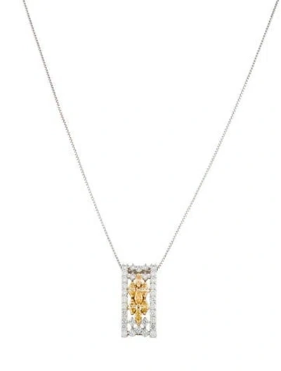 Pre-owned Tasaki Platinum Diamond Bar Pendant Necklace, 17.75" In Multicolor