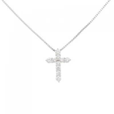 Tasaki Platinum Diamond Necklace In Metallic