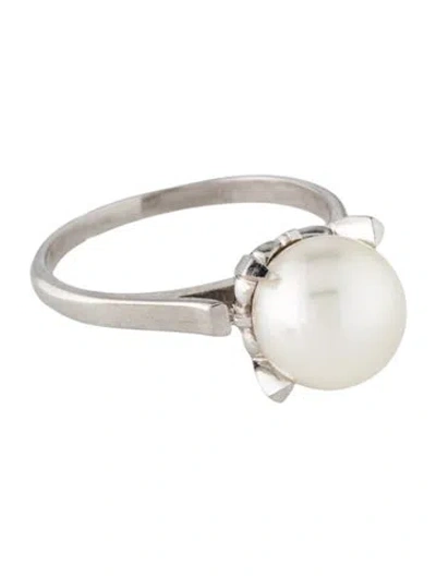 Pre-owned Tasaki Platinum Pearl Cocktail Ring In Multi