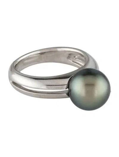 Pre-owned Tasaki Platinum Pearl Cocktail Ring In Multi