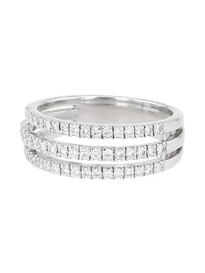 Pre-owned Tasaki  18k White Gold Diamond Ring In Silver