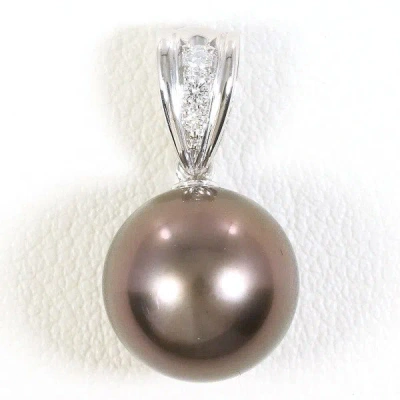 Tasaki Pt900 Pearl Diamond Pendant Top In Metallic