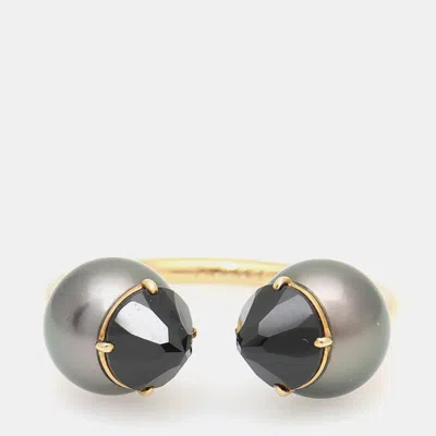 Pre-owned Tasaki Rebellion 18k Yellow Gold Pearl Ring Eu 45
