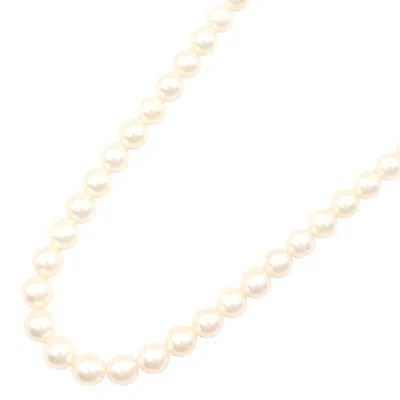 Tasaki Silver 925 Akoya Pearl Necklace In White