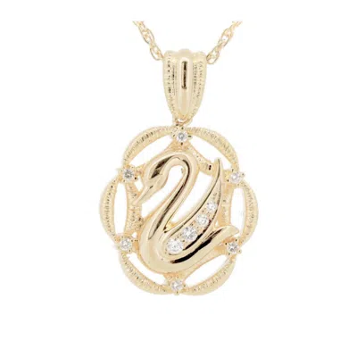 Tasaki Swan Au750 Diamond Necklace In Gold