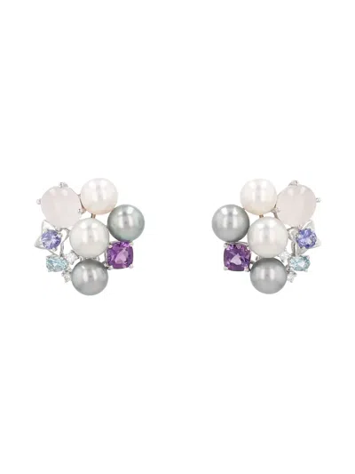 Pre-owned Tasaki White-gold Pearl-embellished Earrings