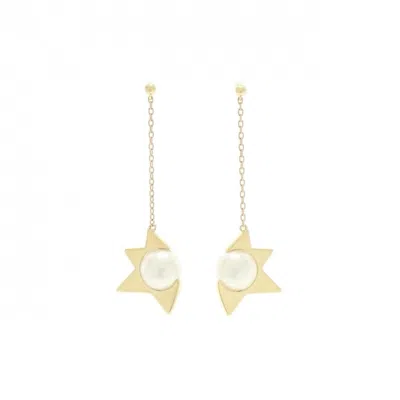 Pre-owned Tasaki Yellow Gold (18k) Drop Earrings () In Multi