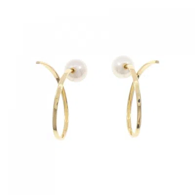 Pre-owned Tasaki Yellow Gold (18k) Hoop Earrings () In Multi