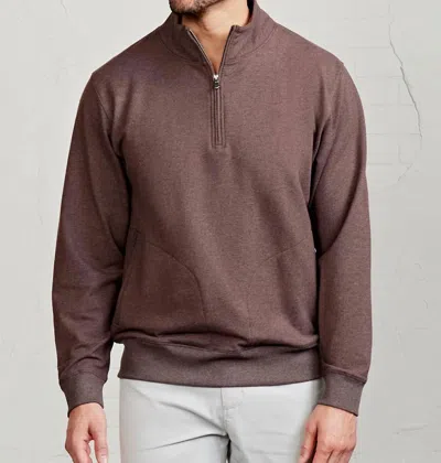 Tasc Legacy Fleece 1/4 Zip Sweatshirt In Mocha Heather In Multi