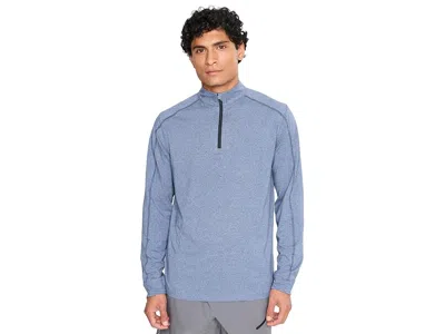 Tasc Performance Carrollton Lightweight Quarter Zip Men's Long Sleeve Pullover Admiral Jaspe: Xl, Cotton/rayon/spande In Blue
