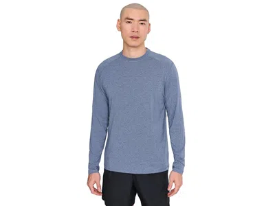 Tasc Performance Carrollton Long Sleeve Fitness T-shirt Men's Long Sleeve Pullover Admiral Jaspe: Lg, Cotton/lycra/ra In Blue