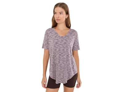Tasc Performance Longline T-shirts Women's T Shirt Aurora Space Dye: Md, Cotton/rayon In Purple