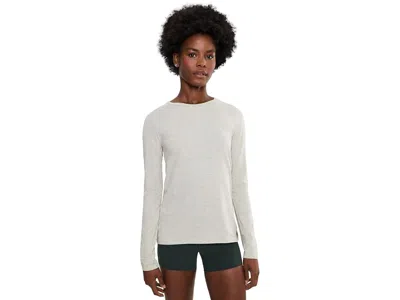 Tasc Performance Nola Ii Long Sleeve Crew Neck T-shirts Women's Clothing Agave Heather: Xl, Cotton/rayon In Neutral