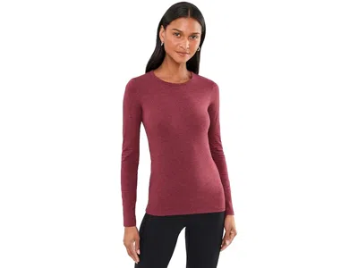 Tasc Performance Nola Long Sleeve Women's Clothing Brick Heather: Md, Cotton/lycra/viscose In Burgundy