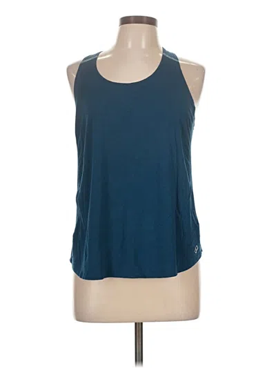 Pre-owned Tasc Tank Top Blue Halter Neckline Tops