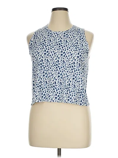 Pre-owned Tasc Tank Top Blue Halter Neckline Tops