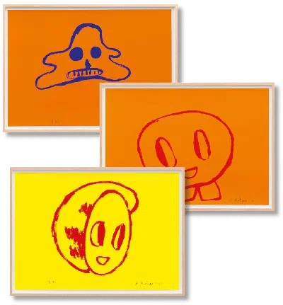 Taschen André Butzer. Set Of 3 Screenprints ‘untitled 4–6', 2021 In Black