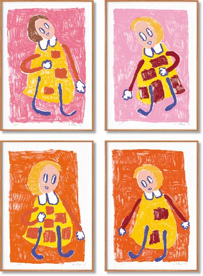 Taschen André Butzer. Set Of 4 Screen Prints ‘untitled I–iv', 2022 In Blue