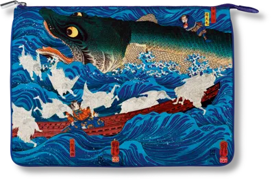 Taschen Pouch. Japanese Woodblock Prints In Blue