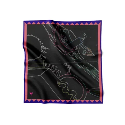 Tash And Ley Women's Black 90 Cosmic Voyage Scarf