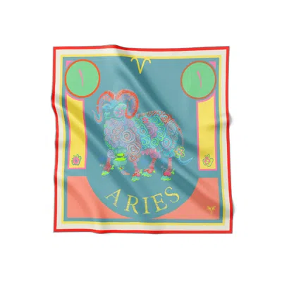 Tash And Ley Women's Blue 70 Aries Scarf In Multi