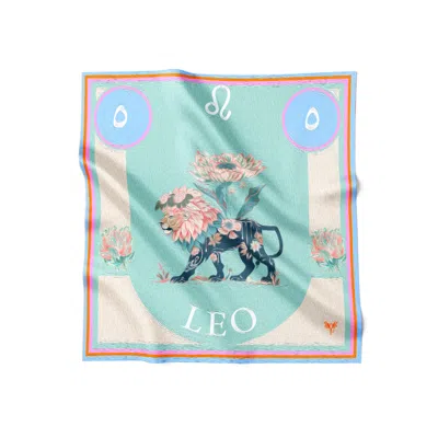 Tash And Ley Women's Blue 90 Leo Scarf In Multi