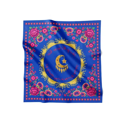 Tash And Ley Women's Blue Inherited Love  90x90 Silk Scarf