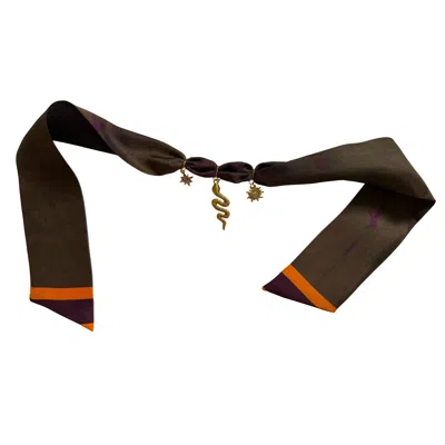 Tash And Ley Women's Purple Snake Silk Charm Necklace