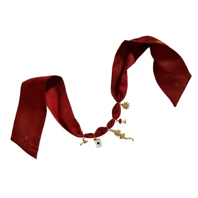 Tash And Ley Women's Red Jackie Silk Charm Necklace