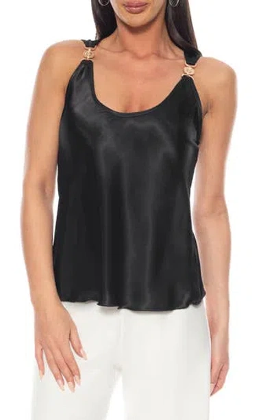 Tash And Sophie Chain Strap Satin Top