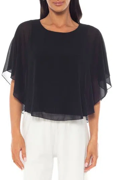 Tash And Sophie Elbow-length Sleeve Top In Black