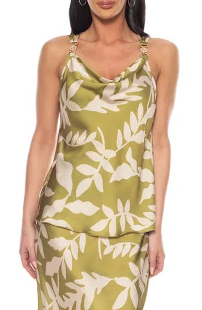 Tash And Sophie Floral Chain Strap Satin Top