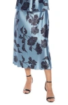 Tash And Sophie Floral Print Satin Maxi Skirt