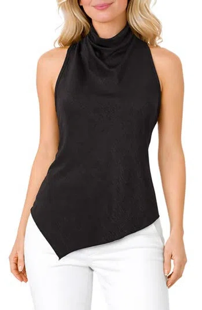 Tash And Sophie High Cowl Neck Tank In Black