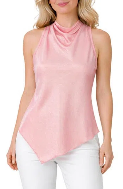 Tash And Sophie High Cowl Neck Tank In Pink