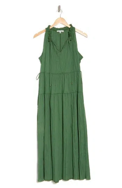 Tash And Sophie Ity Halter Tiered Maxi Dress In Kelly Green