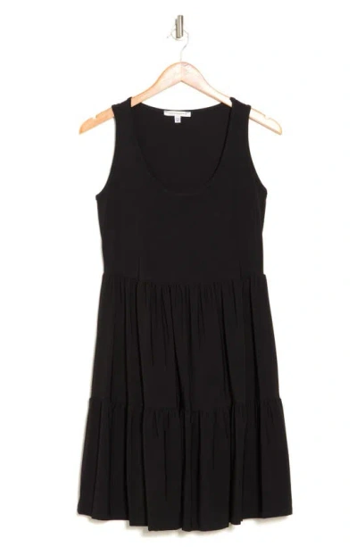 Tash And Sophie Ity Tiered Tank Dress In Black