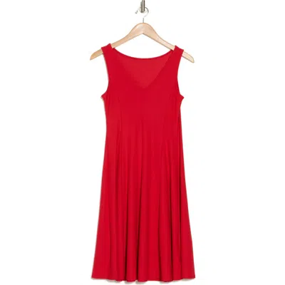 Tash And Sophie Jersey Fit & Flare Minidress In Red