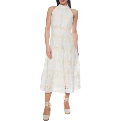 Tash And Sophie Mock Neck Midi Dress In Brown