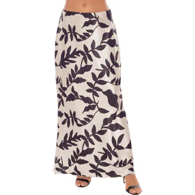 Tash And Sophie Printed Bias Cut Satin Maxi Skirt