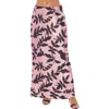 Tash And Sophie Printed Bias Cut Satin Maxi Skirt In Multi