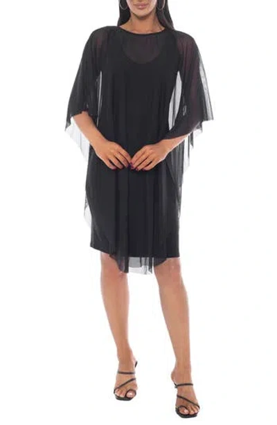 Tash And Sophie Sheer Overlay Minidress In Multi